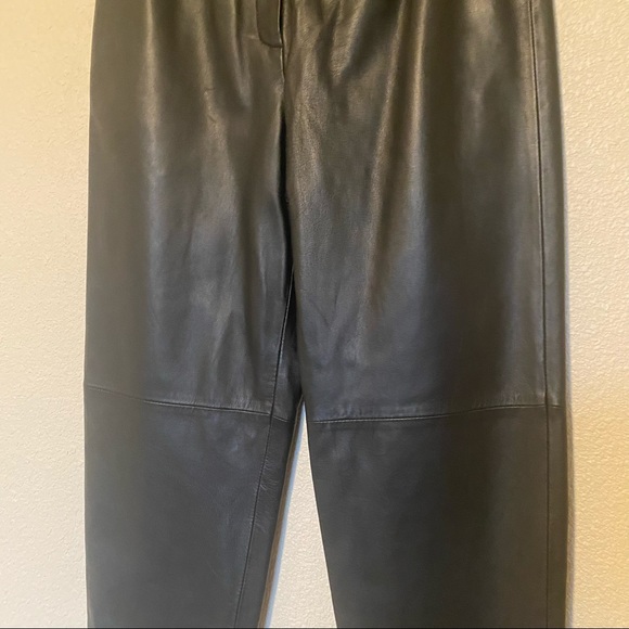 High waisted Black Leather Pants - Size 6 Petite - Picture 6 of 8